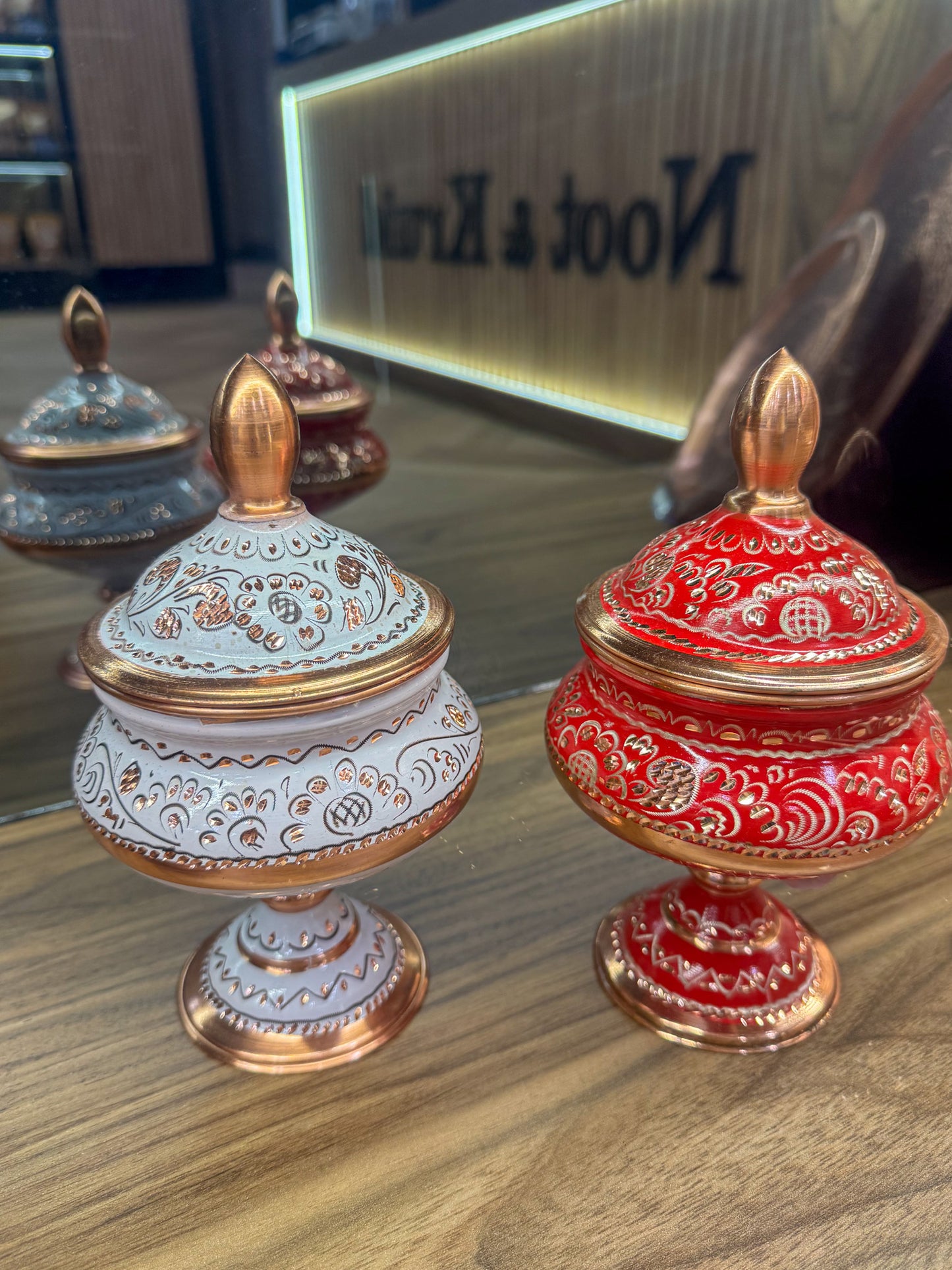Bakır Erzincan El İşlemeli Anadolu Desenli Şekerlik Seti