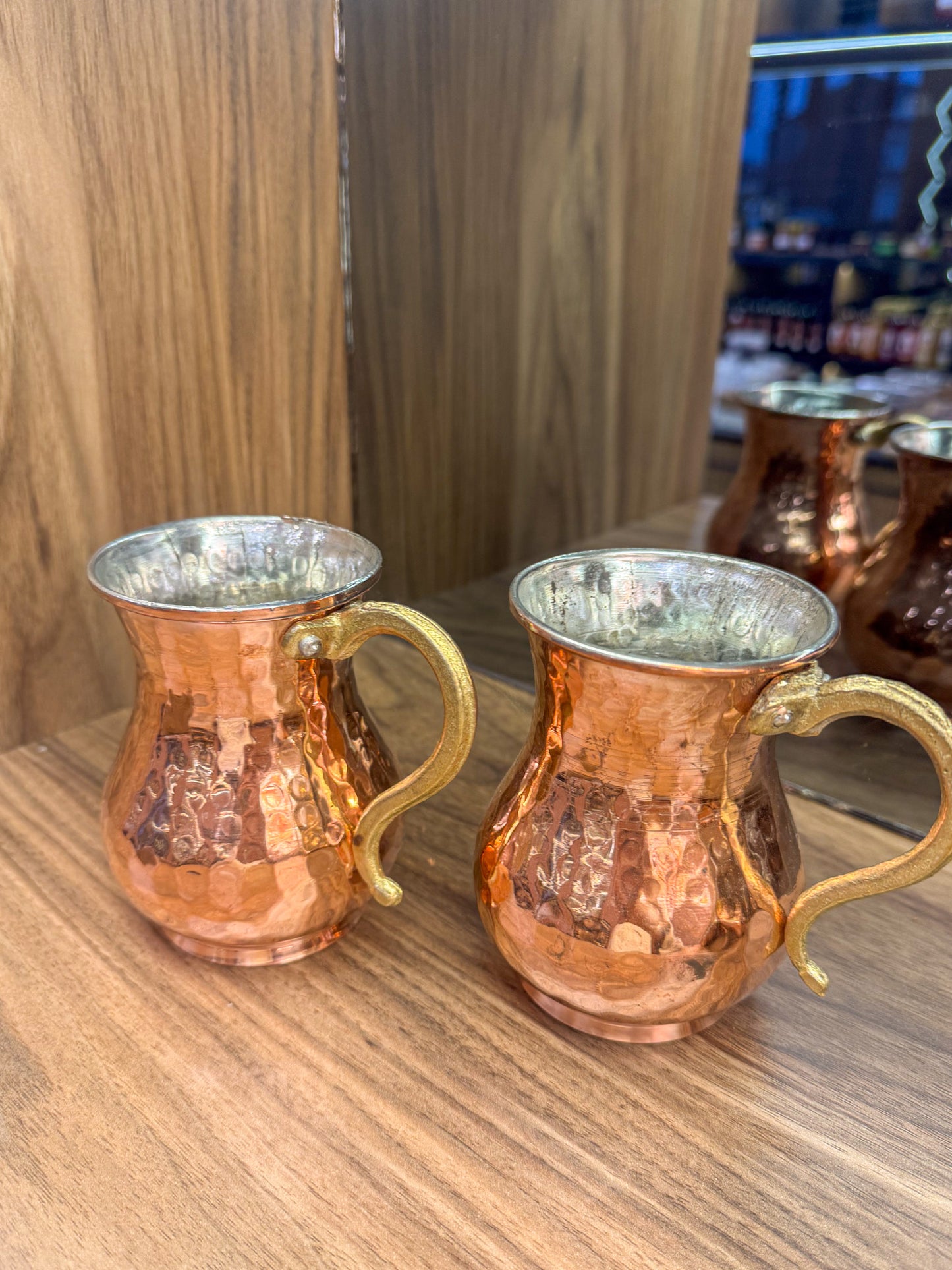 Bakır Bardak Kulplu Ayran Bardağı