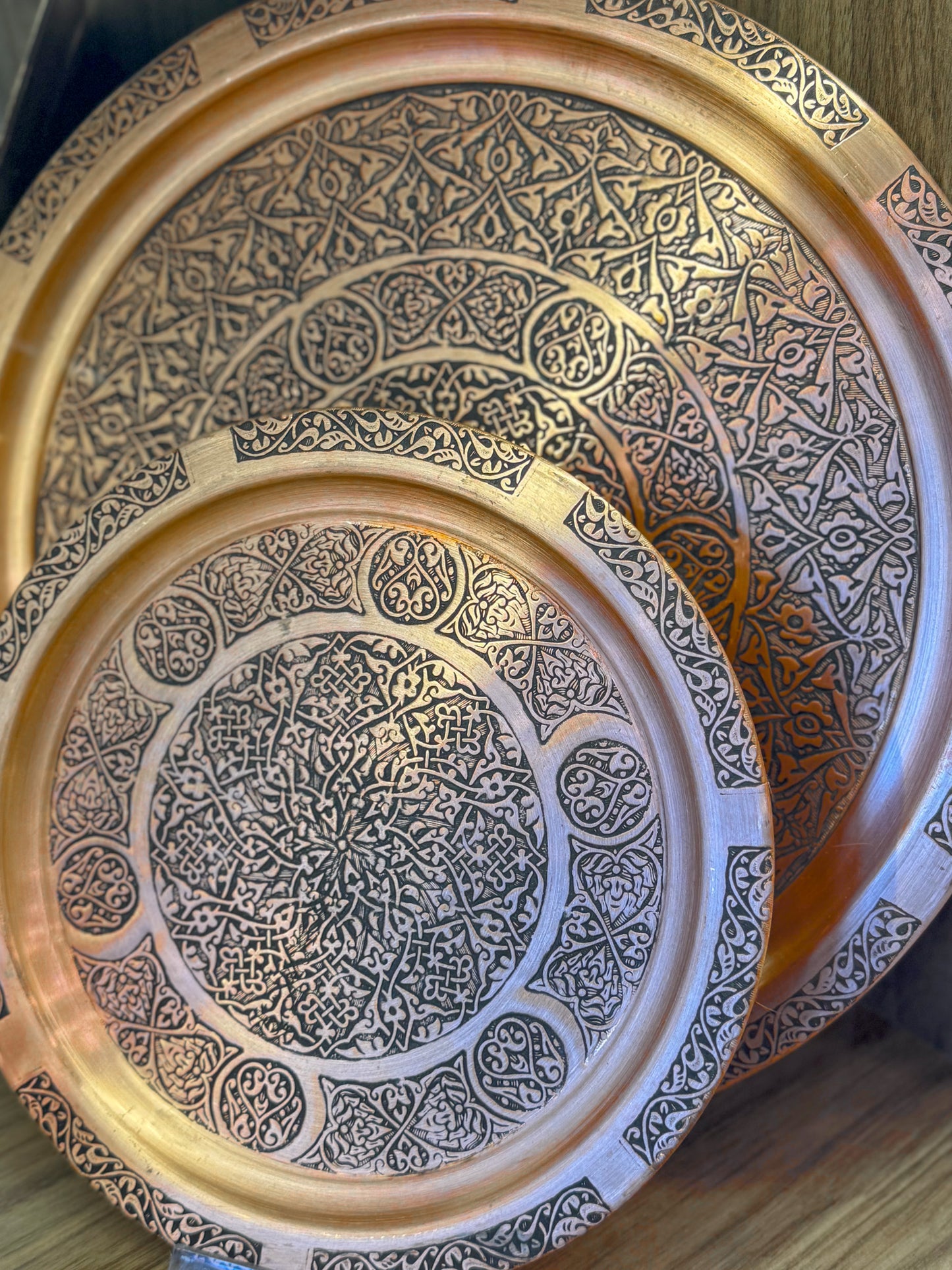 Bakır Tepsi İşlemeli