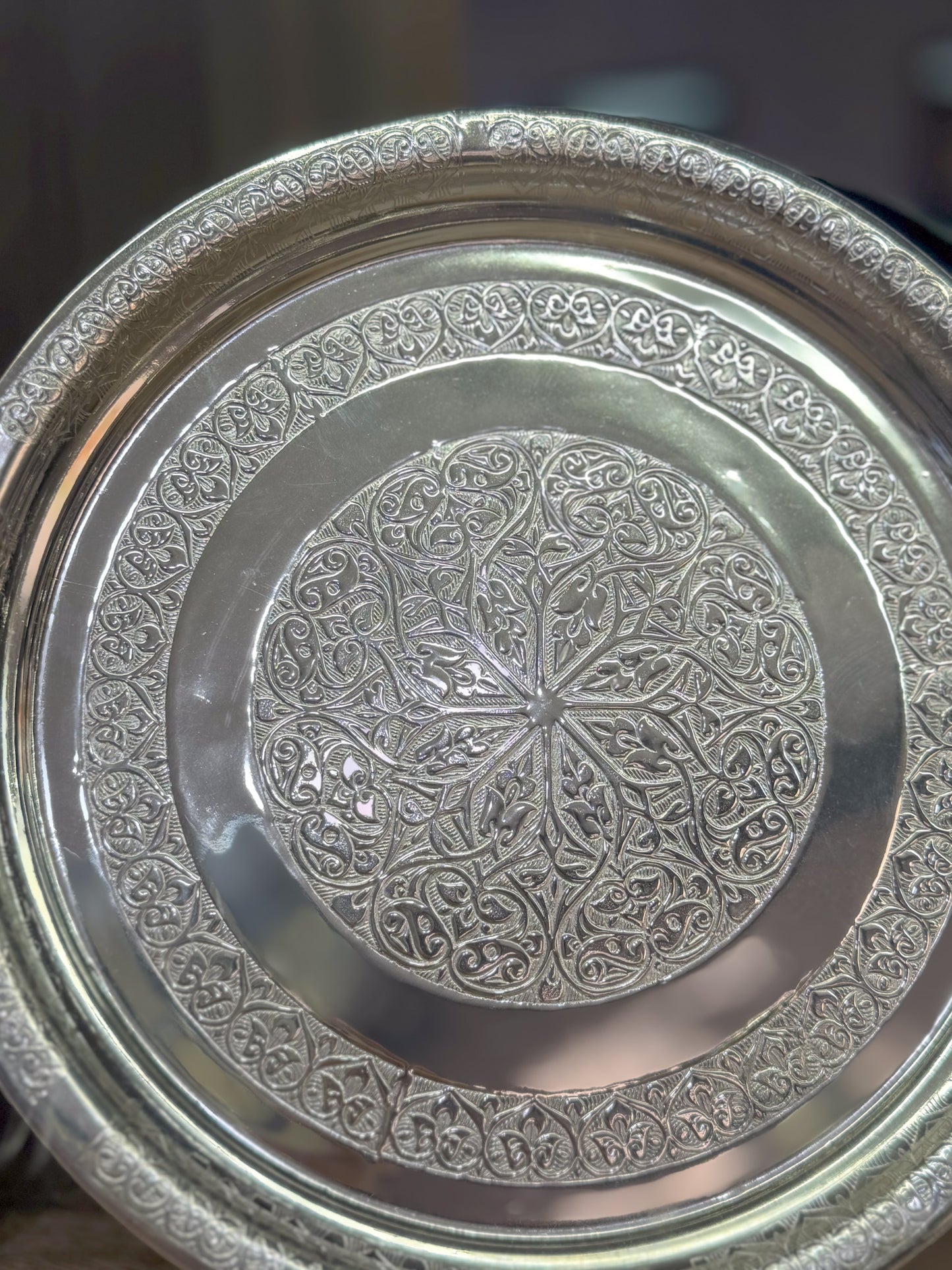 Bakır Tepsi İşlemeli