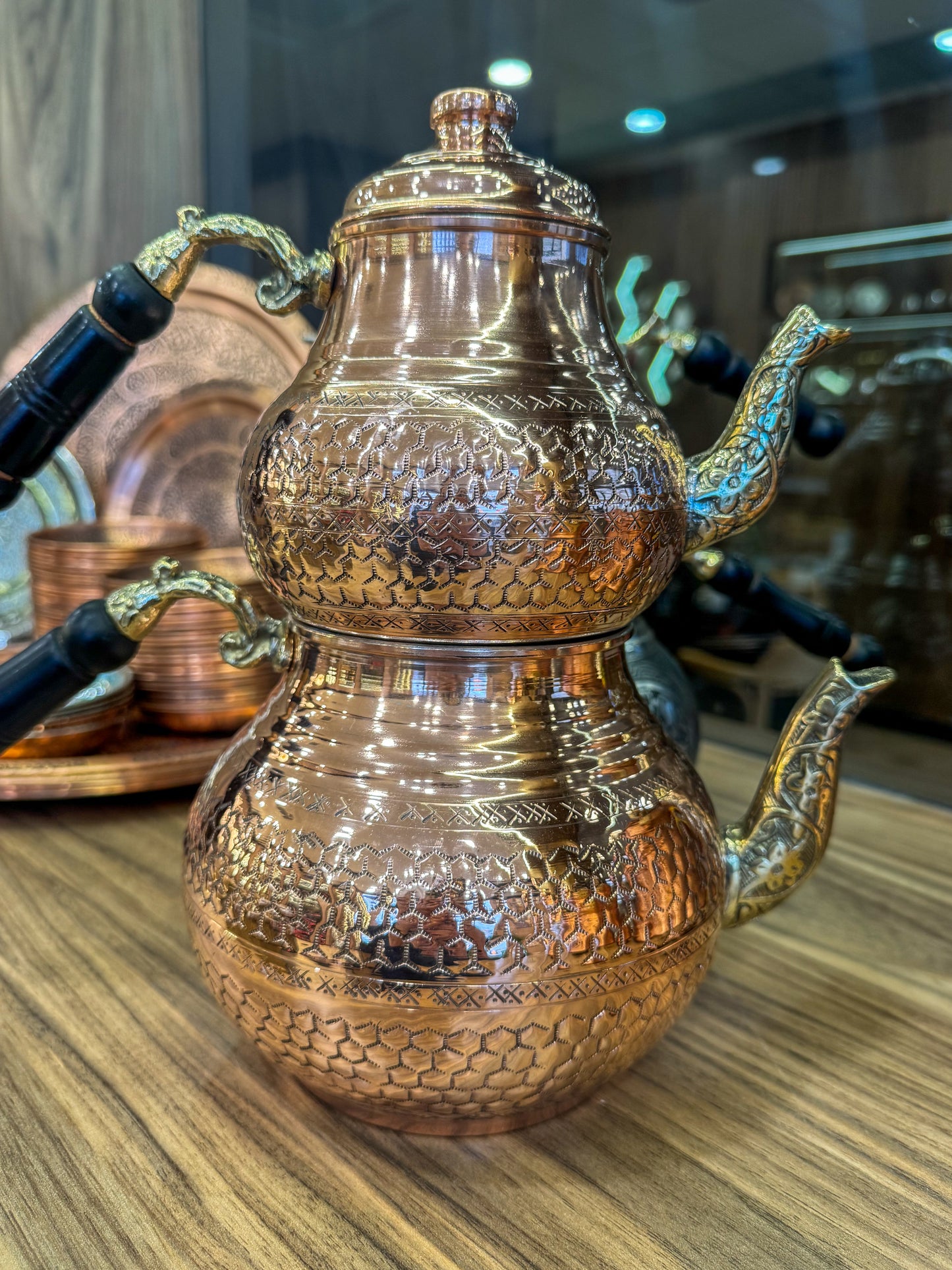 Baskı Bakır Çaydanlık